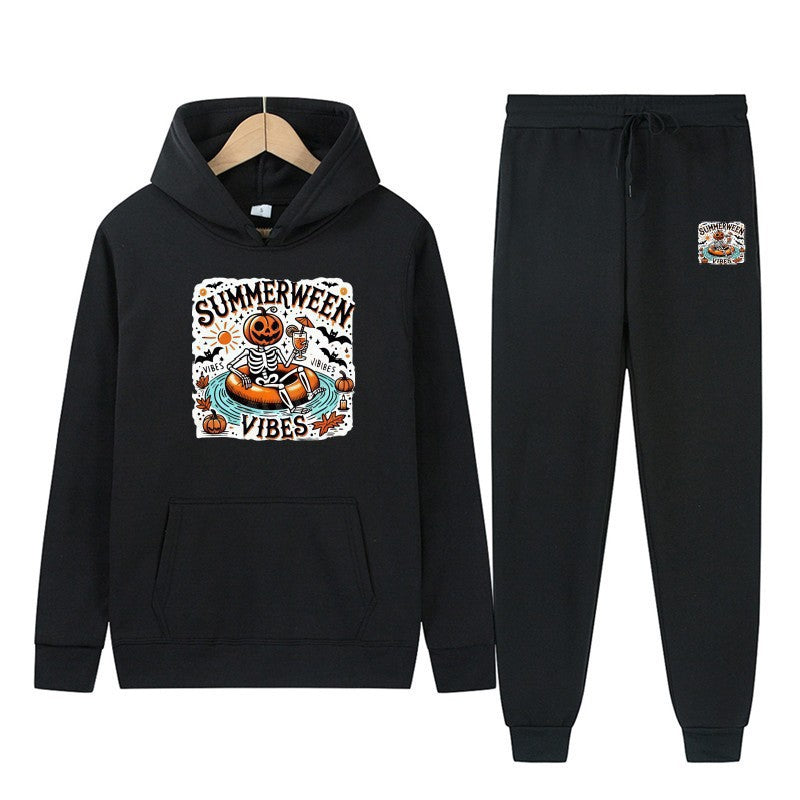 Women’s hoodie and jogging pants set with festive Halloween motif Lisslune