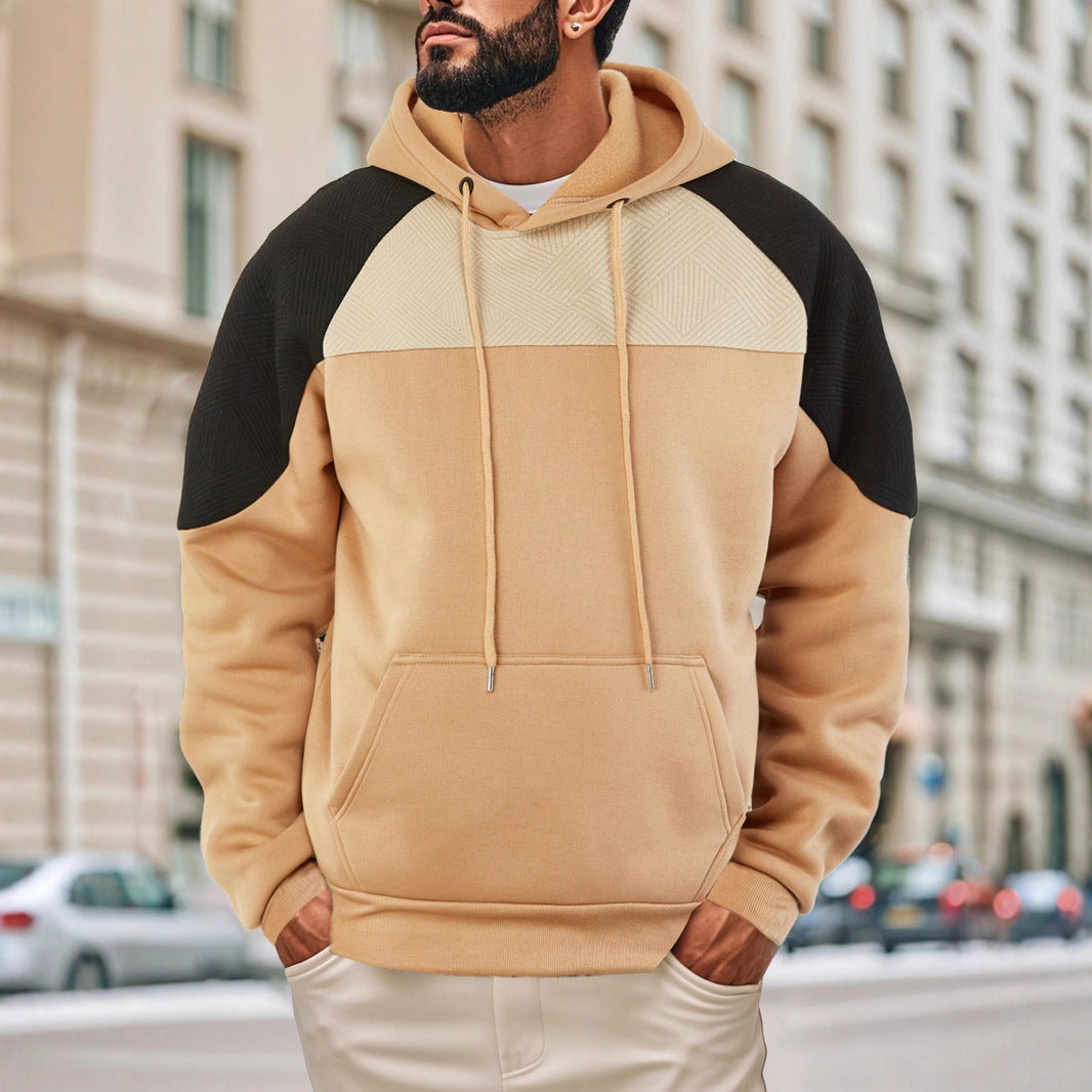 Men's hoodie with innovative design and striped sleeves Lisslune