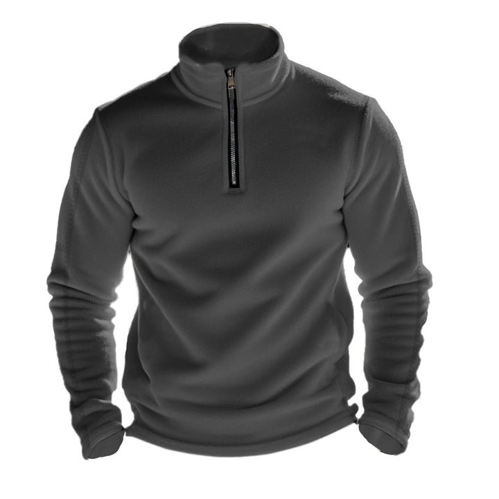 Men's fleece top with short zipper and high collar Lisslune