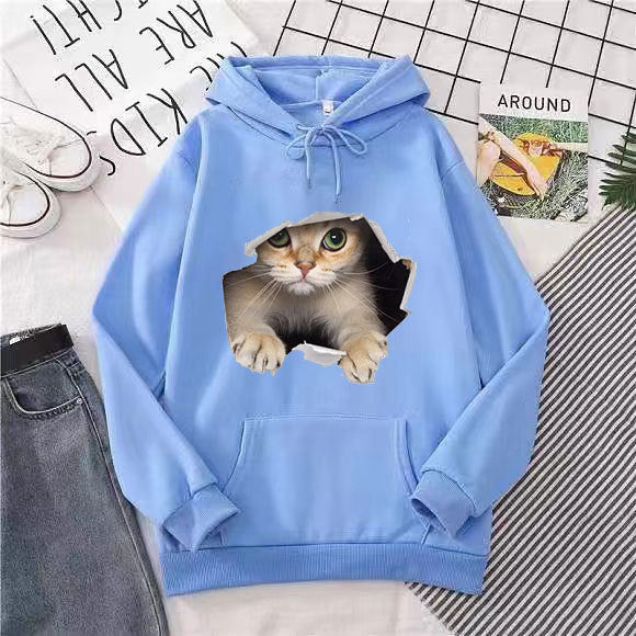 Women's hoodie with unique cat design Lisslune