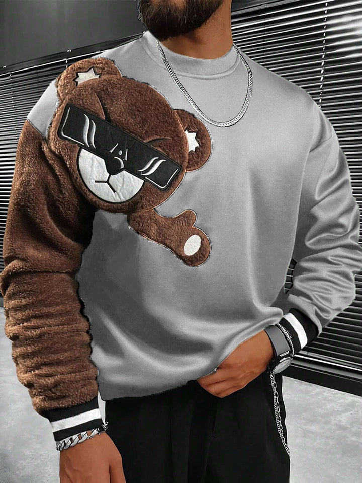 Men's Sweatshirt with Cozy Bear Motif Lisslune