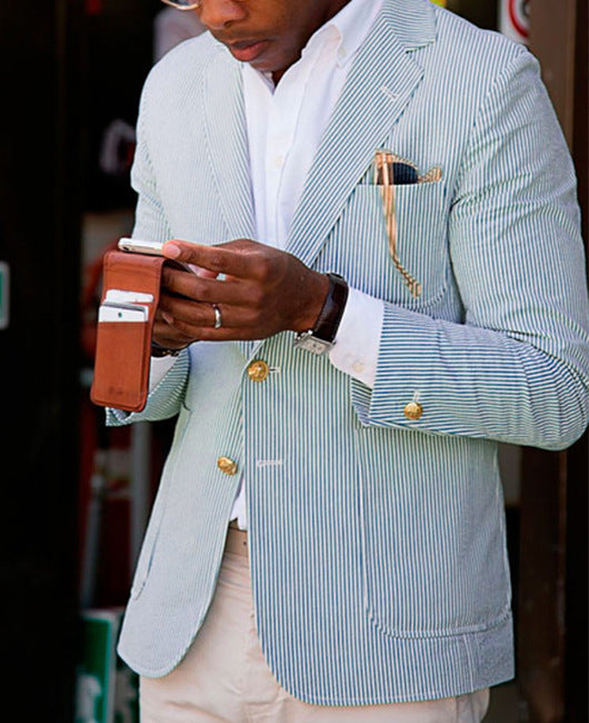 Men's modern check blazer Lisslune