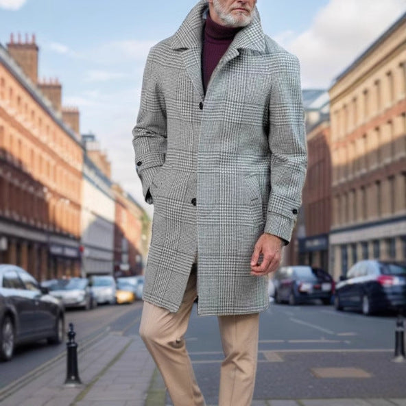 Men's Classic Check Coat Lisslune