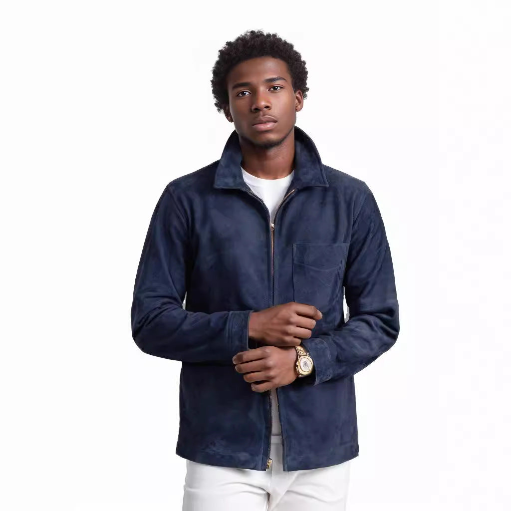Men's suede jacket in minimalist design Lisslune