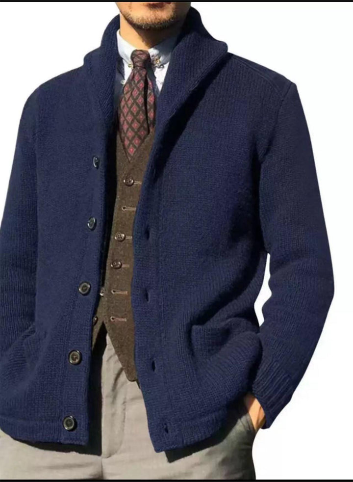 Men's cardigan in modern casual style with shawl collar Lisslune
