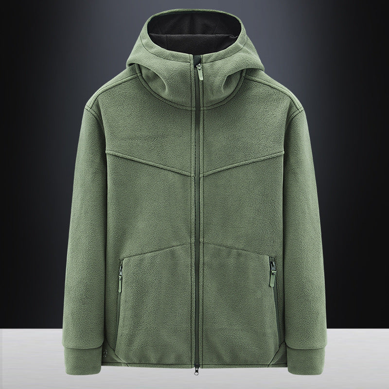 Men's Fleece Jacket with Ergonomic Cut and Practical Zip Pockets Lisslune