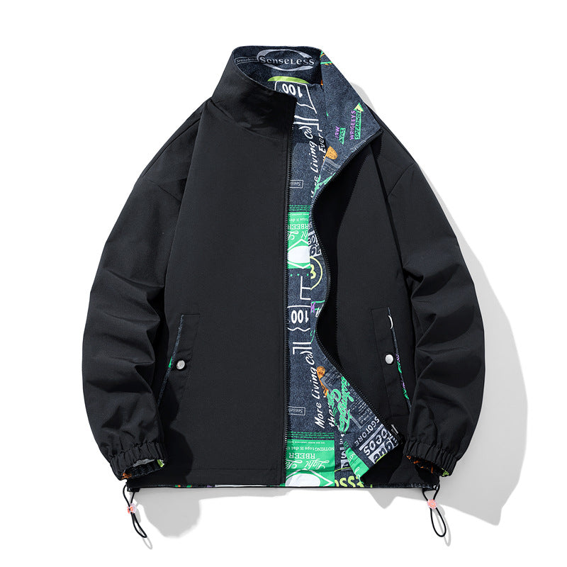Men's Windproof Transition Jacket with Adjustable Collar and Practical Inner Pockets Lisslune