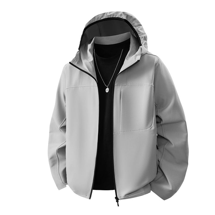 Men's lightweight outdoor jacket with adjustable hood and practical pockets Lisslune