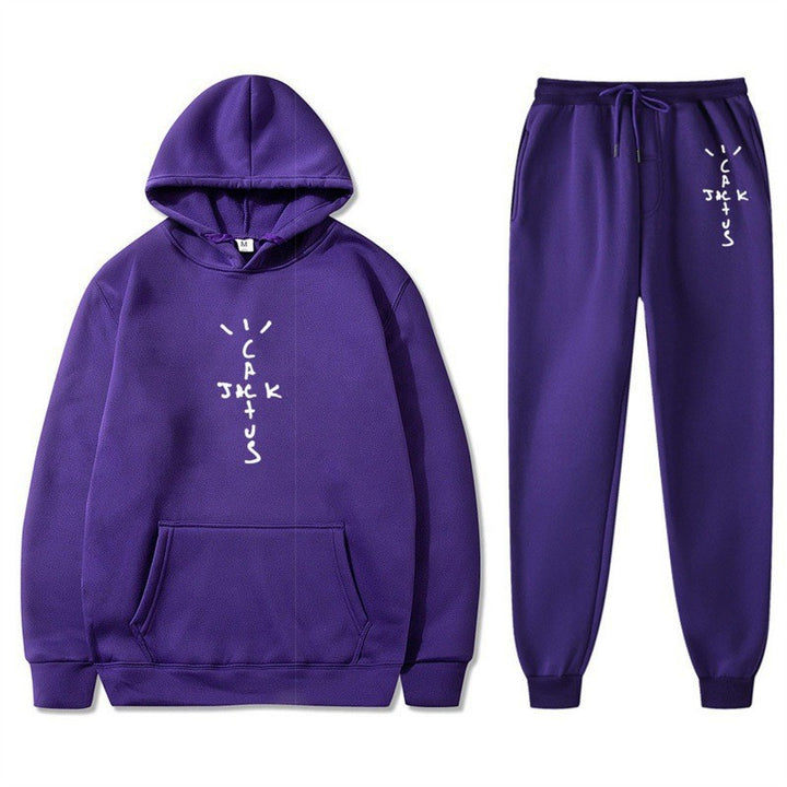 Ladies Hoodie and Jogging Pants Set with Creative Lettering Lisslune