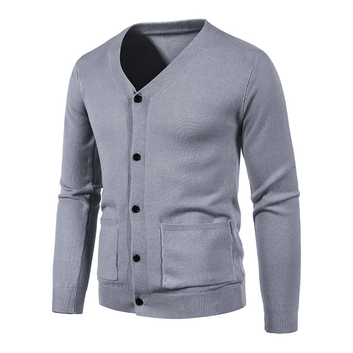 Men's cardigan with V-neck and practical pockets Lisslune