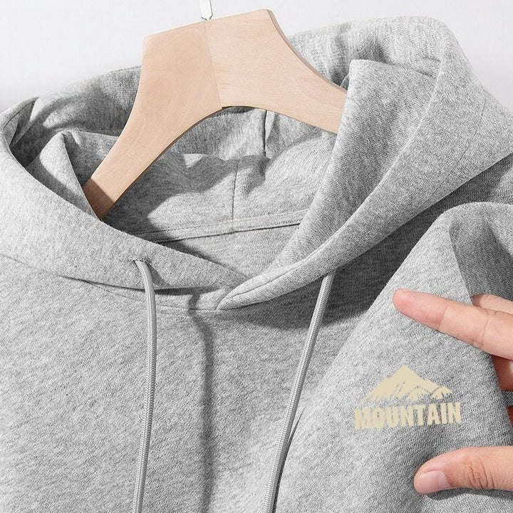 Women's hoodie with modern mountain motif and practical pockets Lisslune