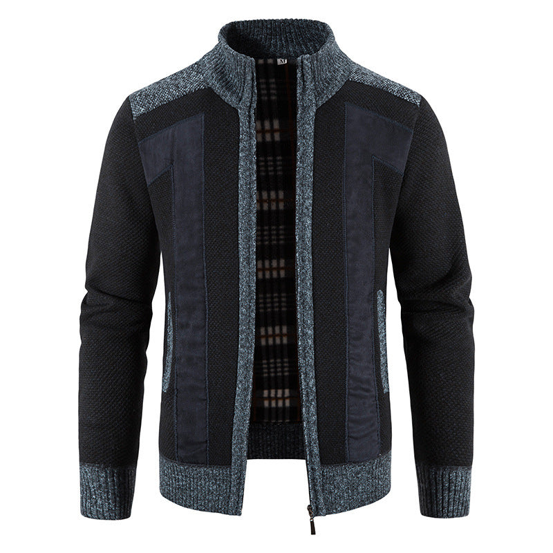 Men's fashionable cardigan with unique cut and hidden zipper Lisslune