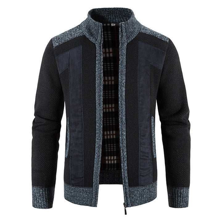 Men's fashionable cardigan with unique cut and hidden zipper Lisslune