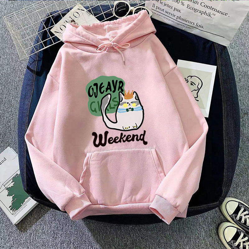 Women's hoodie with playful cat motif Lisslune