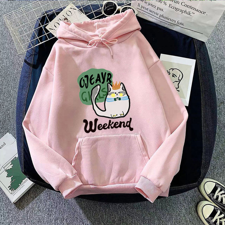 Women's hoodie with playful cat motif Lisslune