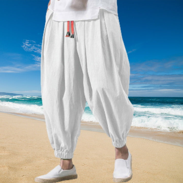 Men's loose casual pants with elastic waistband and practical pockets Lisslune