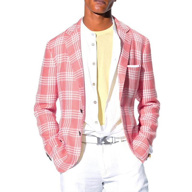 Men's modern check blazer Lisslune
