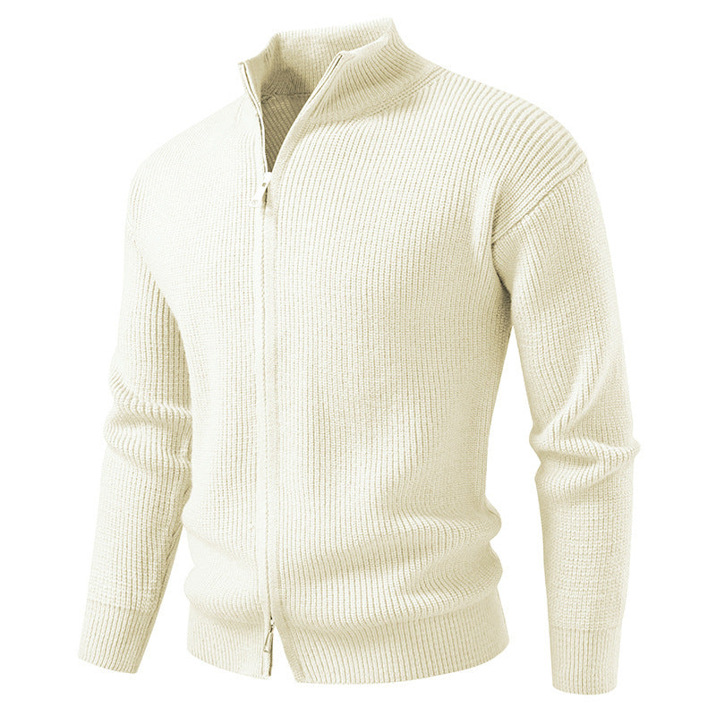 Men's cardigan with stand-up collar and zipper Lisslune