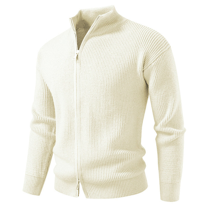 Men's cardigan with stand-up collar and zipper Lisslune