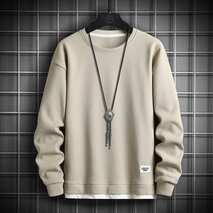 Men's Casual Sweatshirt with Textured Fabric and Modern Cut Lisslune