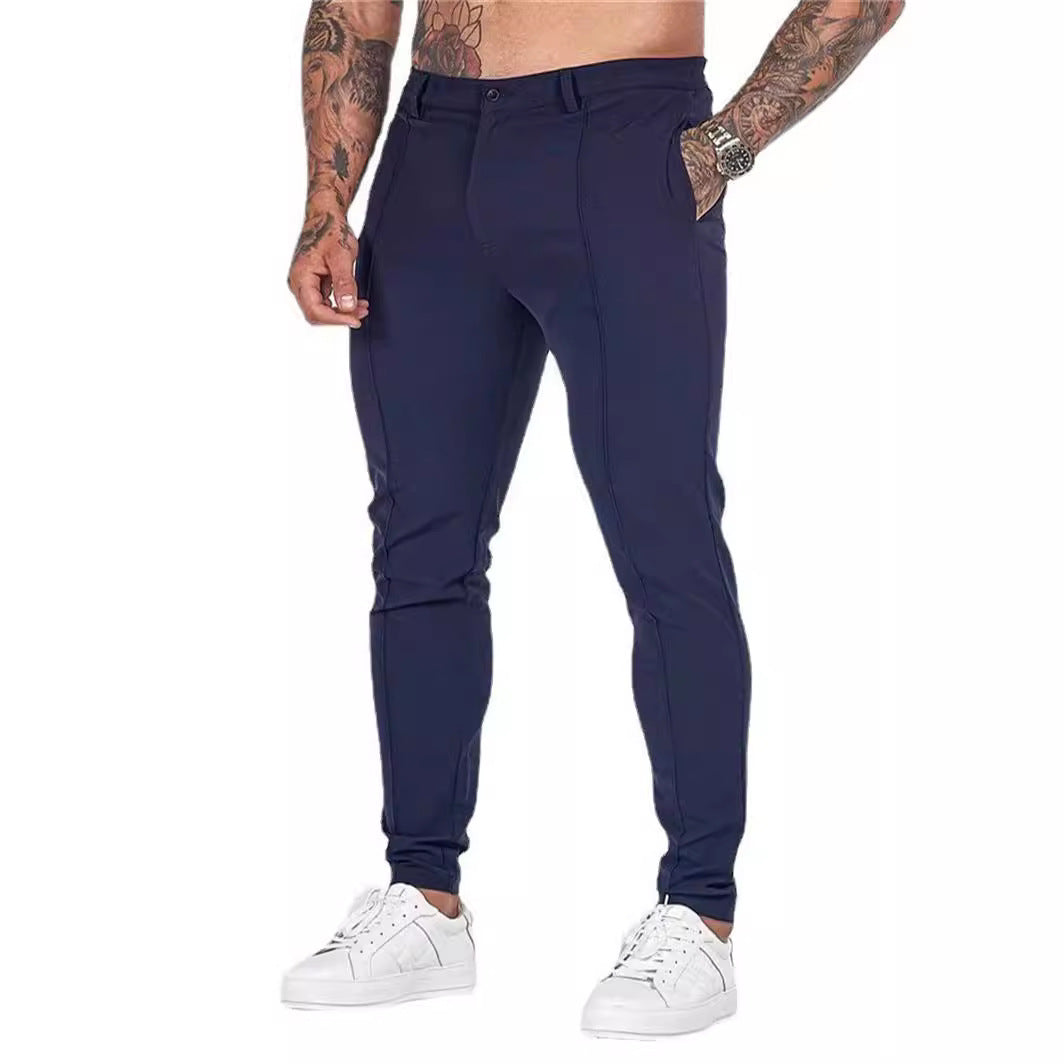 Men's Fashion Slim-Fit Jogging Pants with Elastic Waistband and Side Pockets Lisslune
