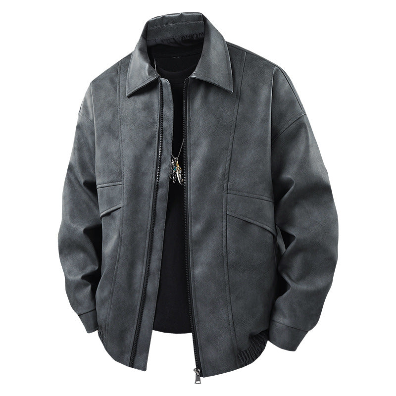 Men's transition jacket in a casual vintage style with side pockets and elastic cuffs Lisslune