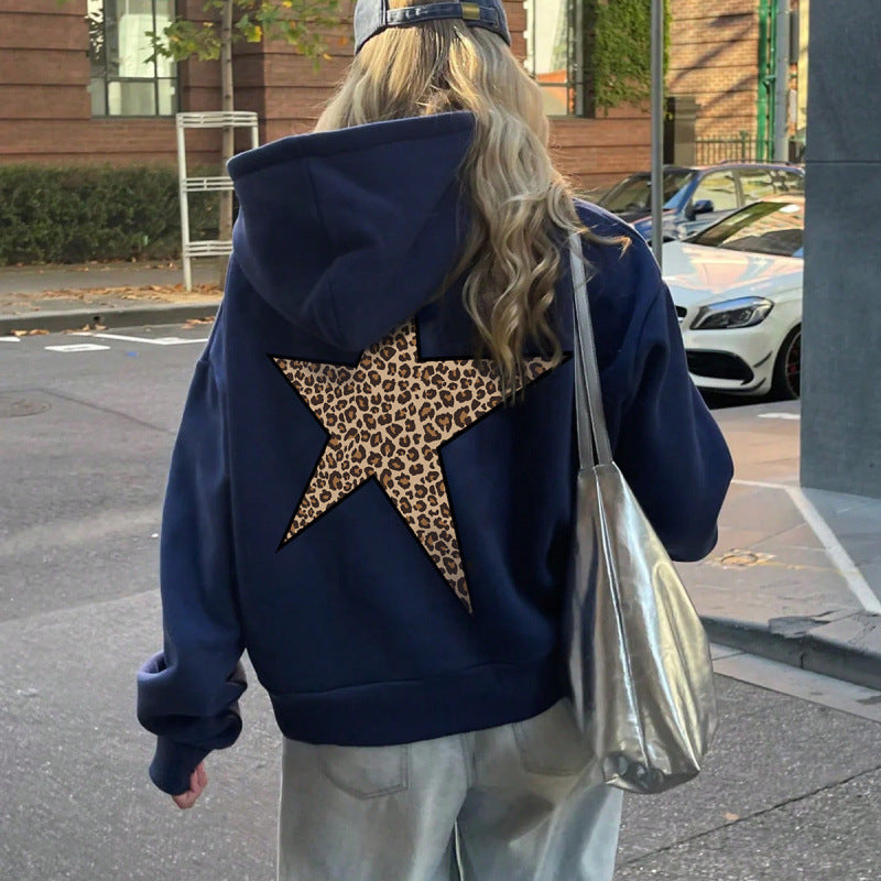 Women’s Hoodie with Glittering Star Motif Lisslune