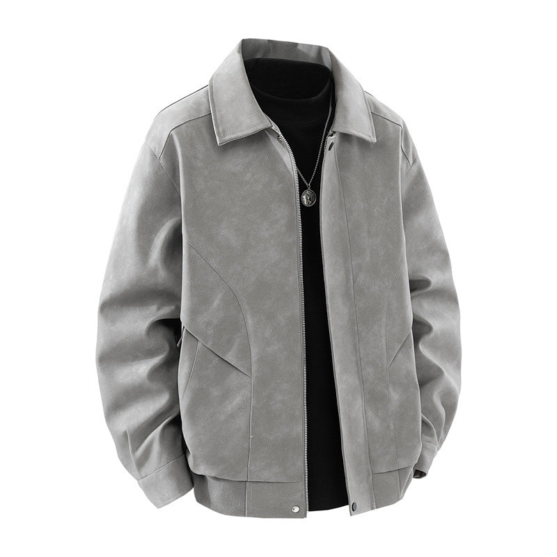 Men's stylish synthetic leather jacket with elegant design and practical zip pockets Lisslune