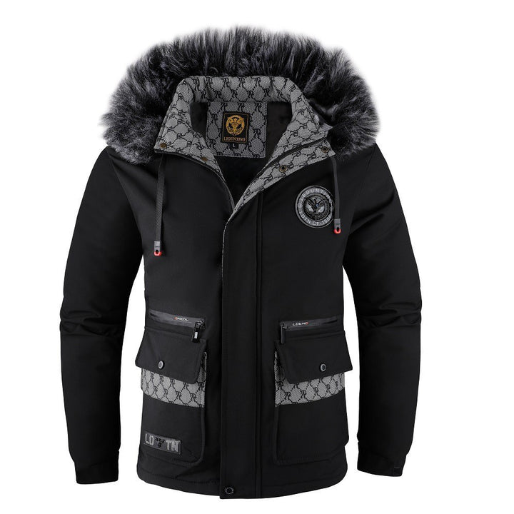 Men's insulated winter jacket with removable fleece collar Lisslune