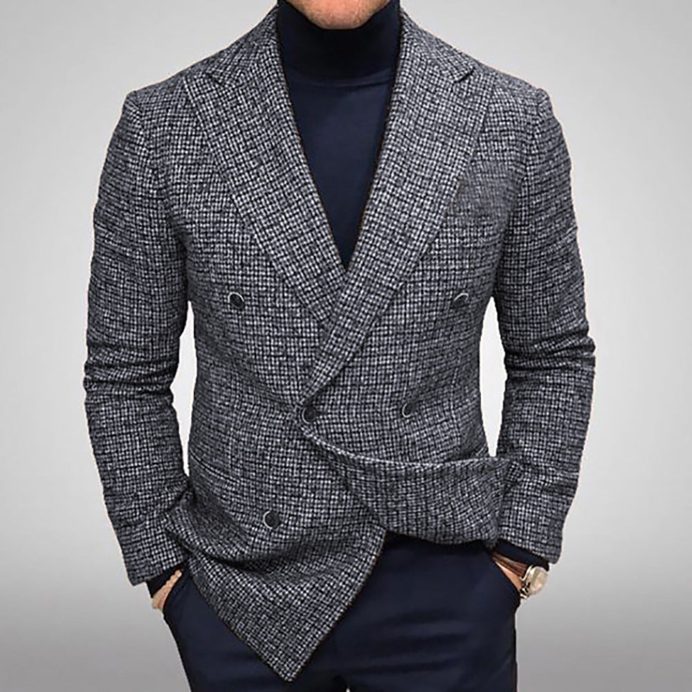 Men's double-breasted blazer made of high-quality fabric with modern details Lisslune