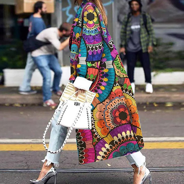 Women's Trendy Kimono with Colorful Mandala Pattern