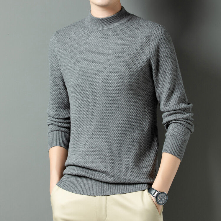 Men's Structured Turtleneck Sweater Made of High-Quality Cotton Lisslune