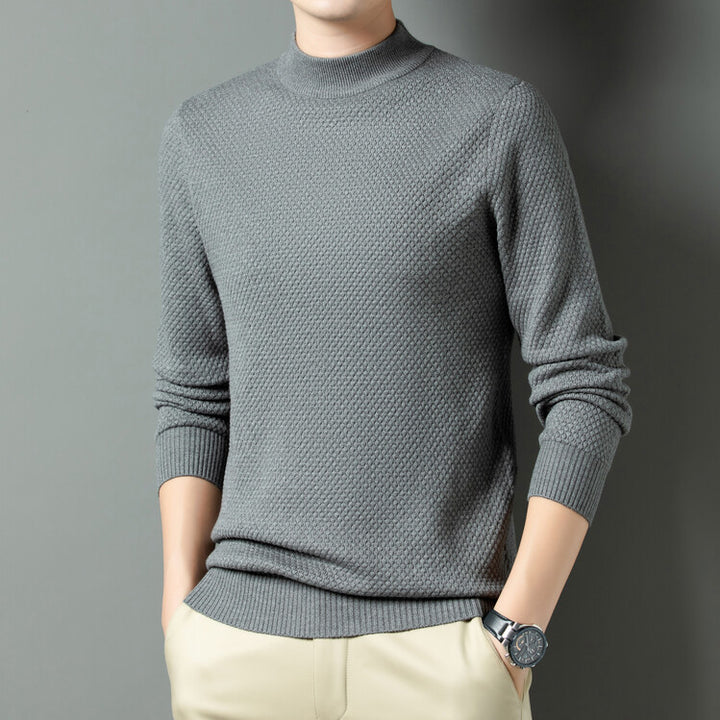 Men's Structured Turtleneck Sweater Made of High-Quality Cotton Lisslune