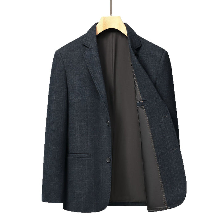 Men's Elegant Blazer with Fine Checked Pattern Lisslune