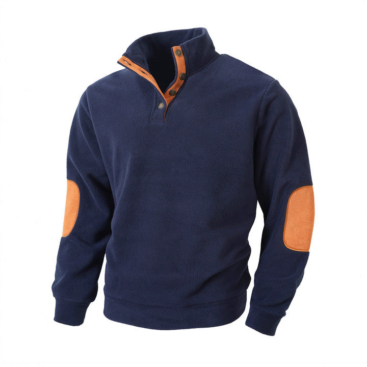 Men's fleece pullover with stylish stand-up collar and contrast details Lisslune