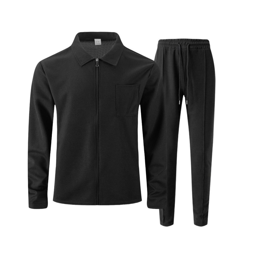 Men's sporty leisure set with zipper and practical pockets Lisslune
