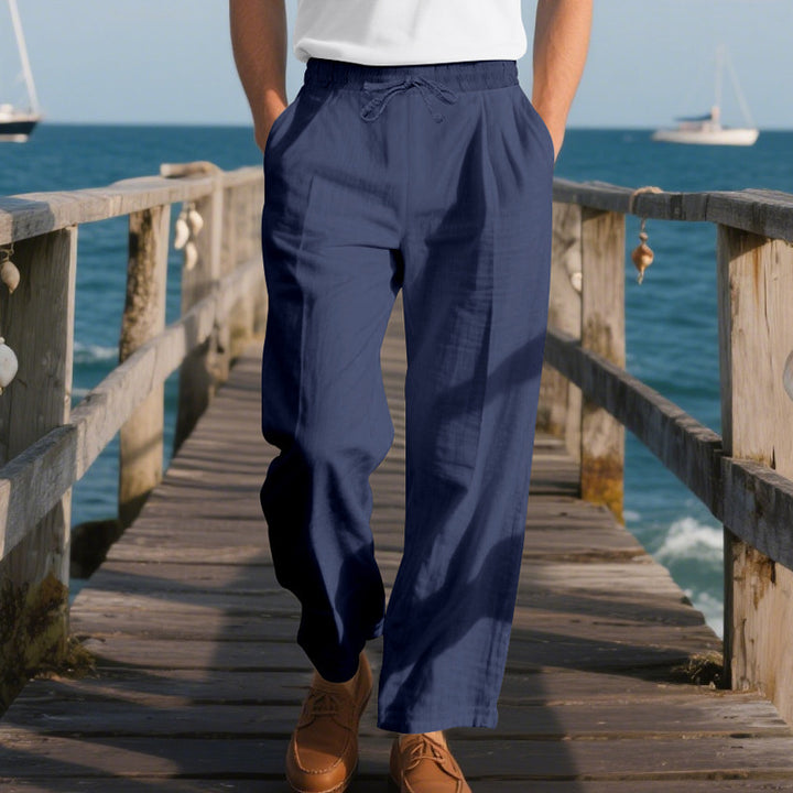 Men's loose beach pants with elastic waistband and practical side pockets Lisslune