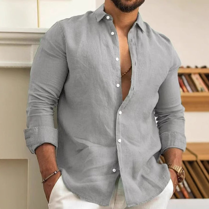 Men's Casual Linen Shirt Lisslune