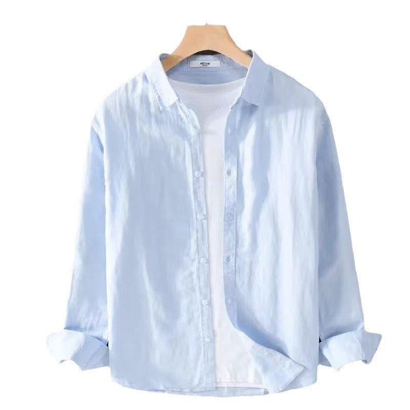 Men's casual cotton shirt with modern cut and practical details Lisslune