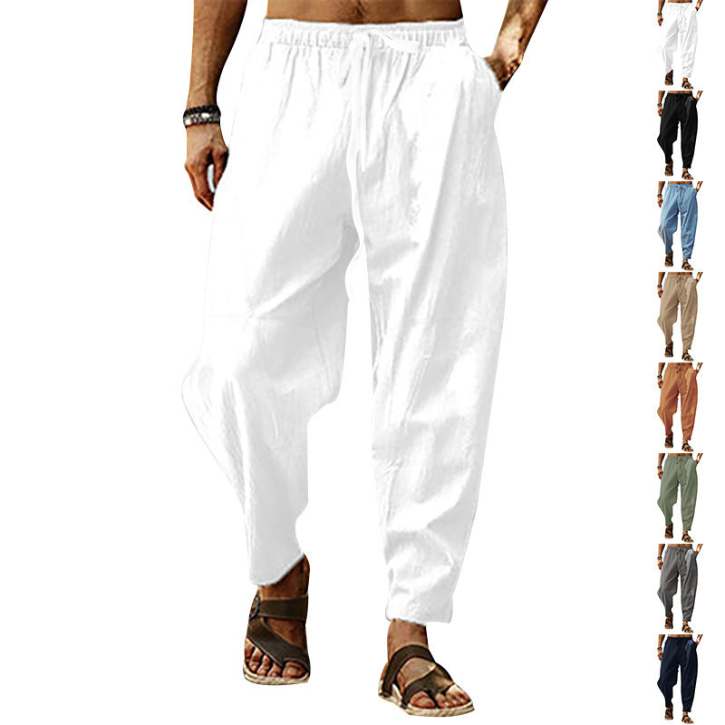 Men's lightweight and comfortable leisure pants with elastic waistband Lisslune