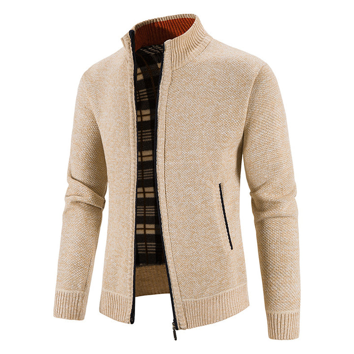 Men's fashionable cardigan with high collar and practical pockets Lisslune