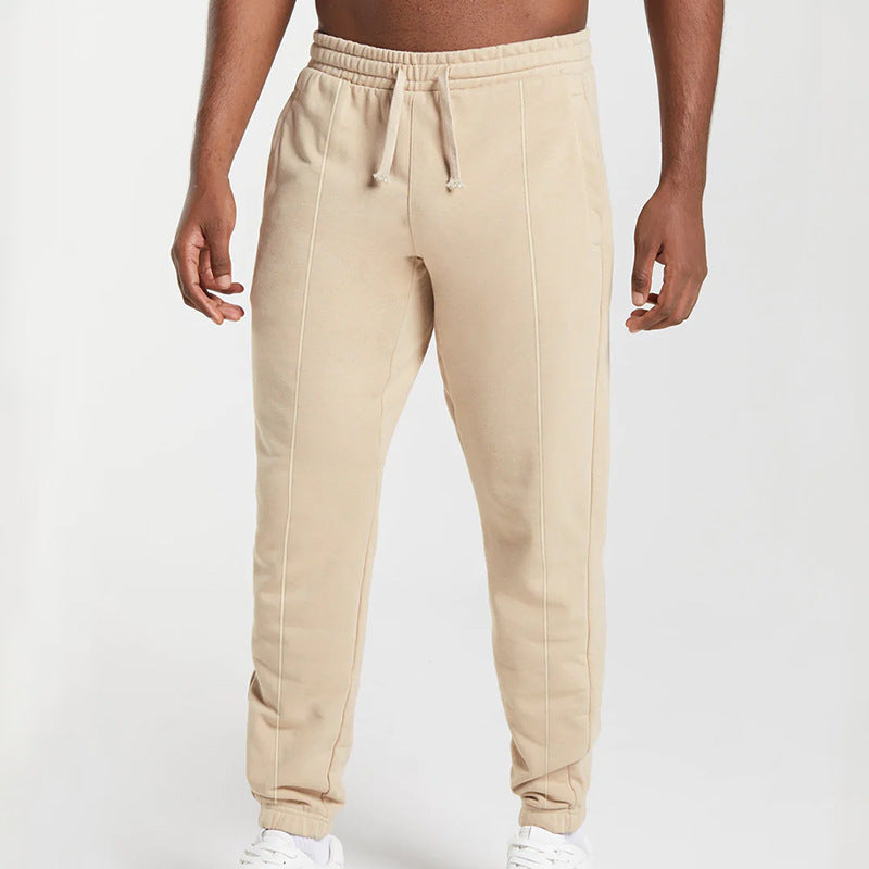 Men's casual pants made of high-quality cotton blend with elastic waistband and side pockets Lisslune