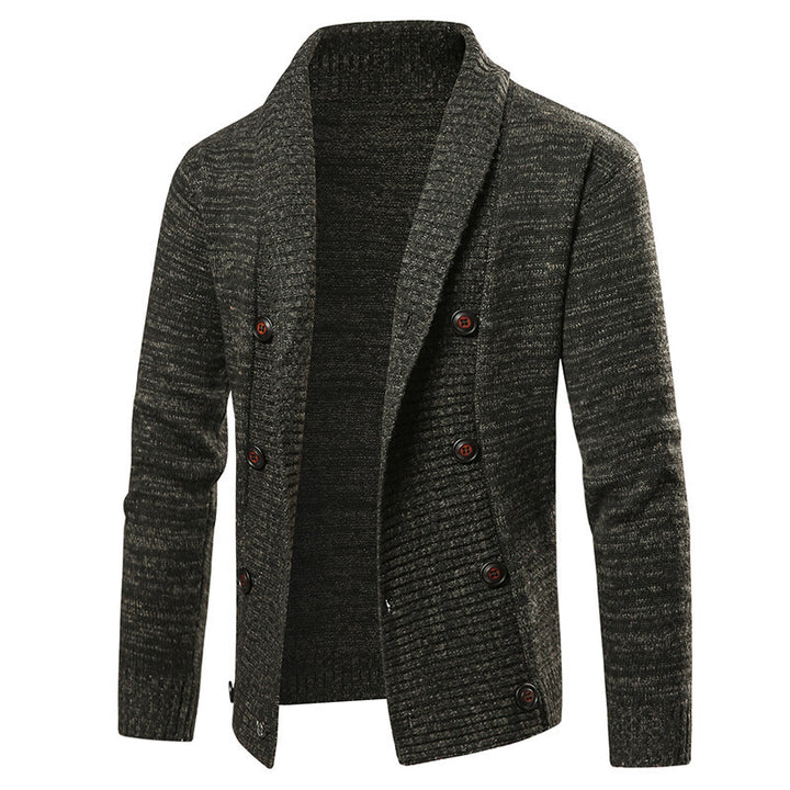 Men's cardigan with modern shawl collar and decorative buttons Lisslune