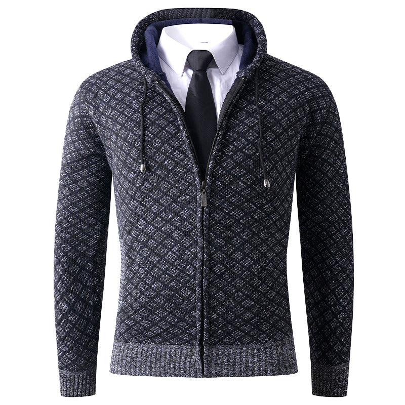 Men's elegant hooded jacket with textured pattern Lisslune