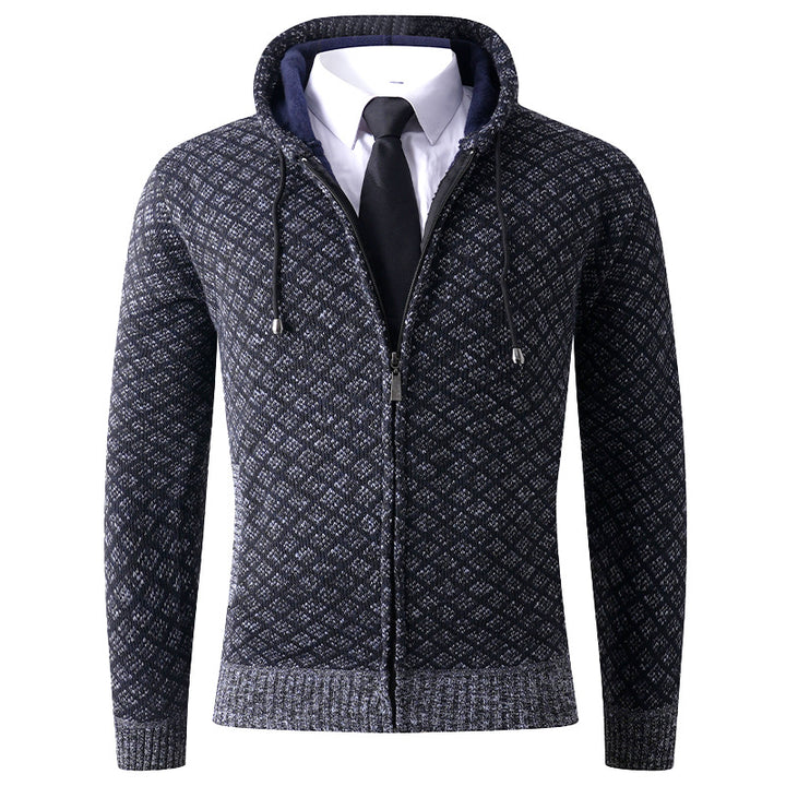 Men's elegant hooded jacket with textured pattern Lisslune