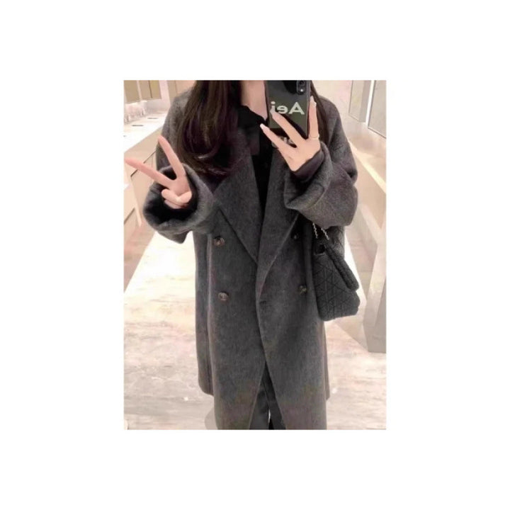 Women Elegant Double-Breasted Wool Coat Lisslune