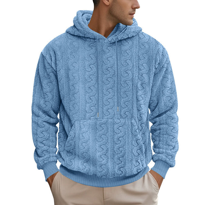 Men's cozy fleece hoodie with hood and kangaroo pocket Lisslune