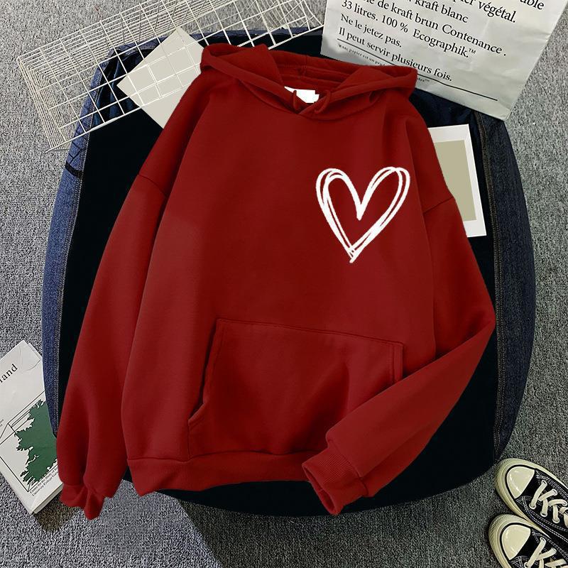 Women's hooded sweatshirt with lovely heart motif Lisslune