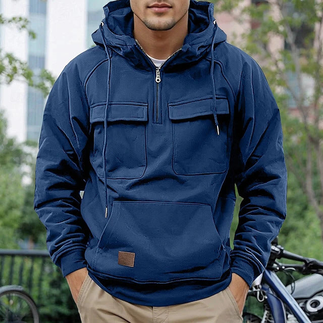 Men's stylish hooded jacket with practical pockets Lisslune