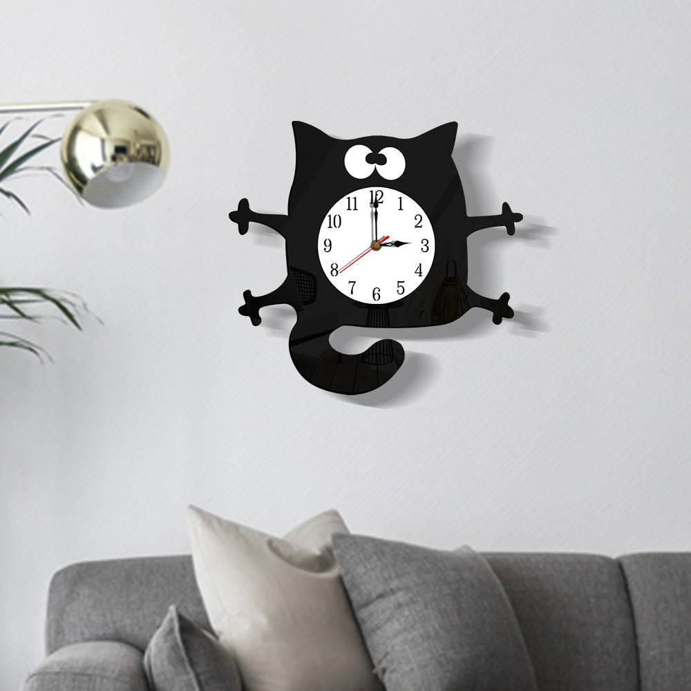 Lisslune | Silent Cat Wall Decoration Clock for Children's Room
